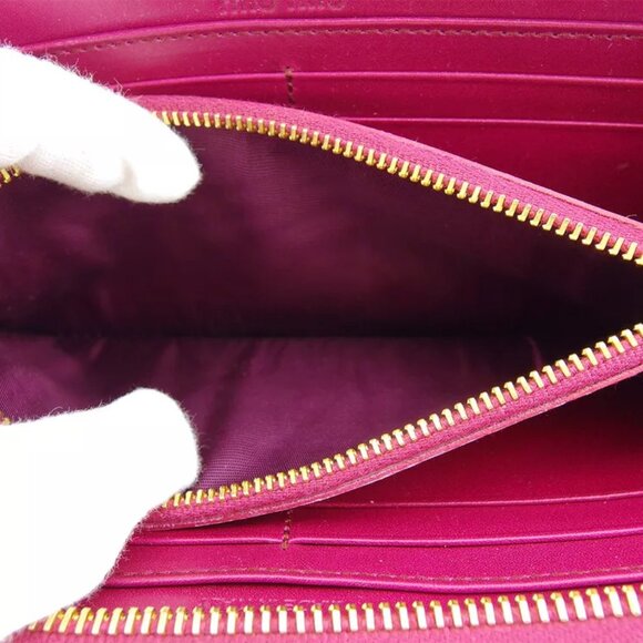 miu miu length leather Authentic used press wallet Croco tone pink type - Picture 5 of 9